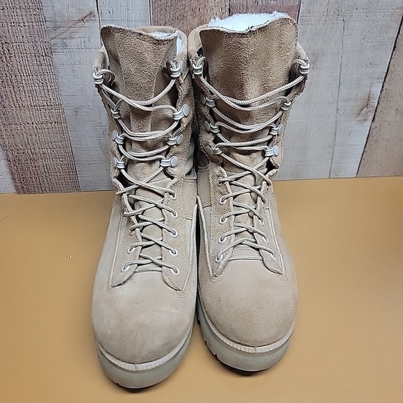 McRae Coyote Desert Tan Suede Leather GoreTex Vibram Lace-up Combat Work Boots - Picture 4 of 10